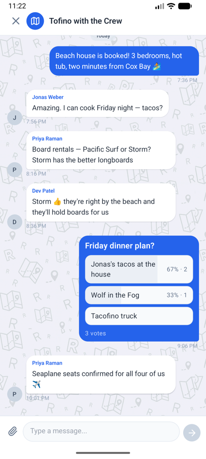 Group chat with a poll